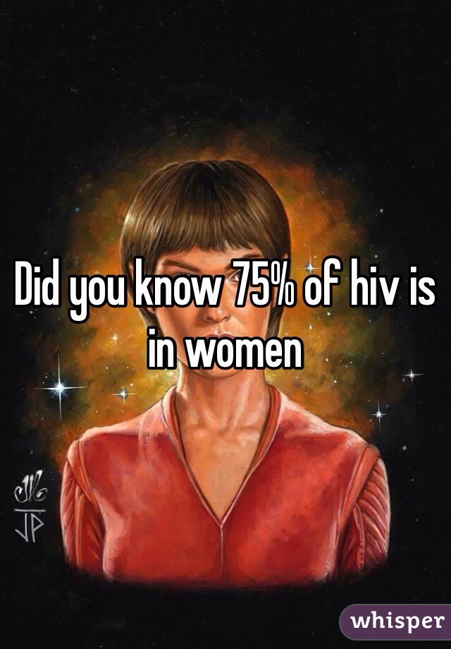 Did you know 75% of hiv is in women 