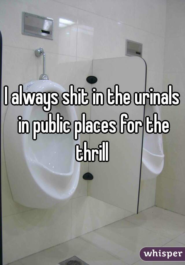 I always shit in the urinals in public places for the thrill 