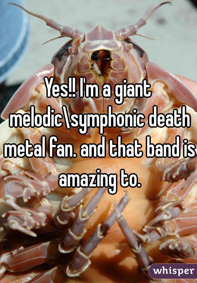 Yes!! I'm a giant melodic\symphonic death metal fan. and that band is amazing to.