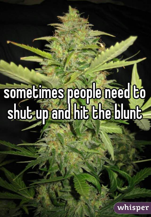 sometimes people need to shut up and hit the blunt 