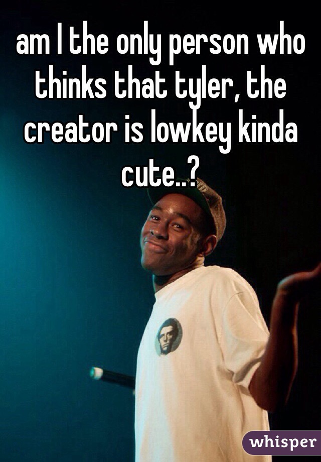 am I the only person who thinks that tyler, the creator is lowkey kinda cute..?