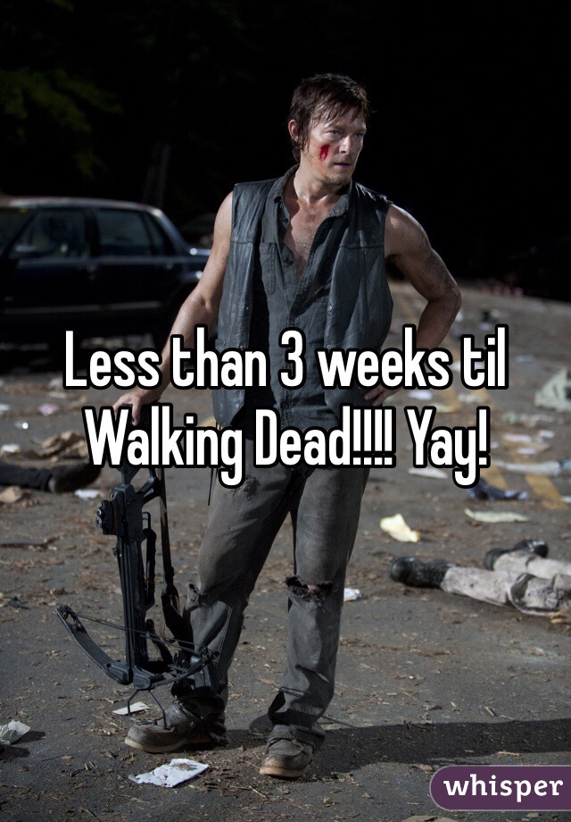 Less than 3 weeks til Walking Dead!!!! Yay!