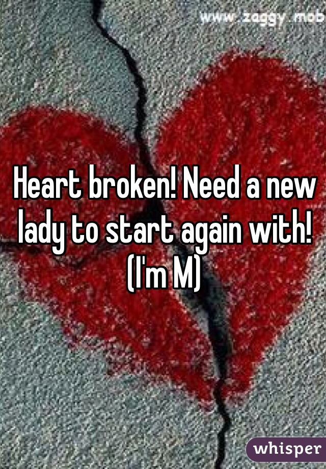 Heart broken! Need a new lady to start again with! (I'm M)
