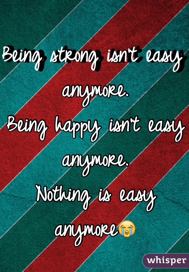 Being strong isn't easy anymore.
Being happy isn't easy anymore.
Nothing is easy anymore😭