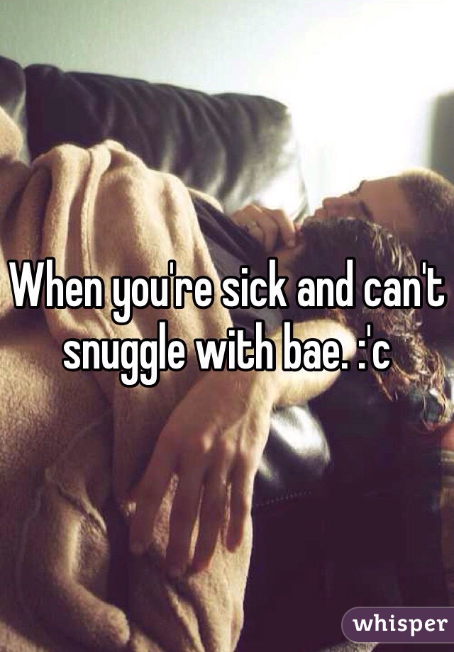 When you're sick and can't snuggle with bae. :'c