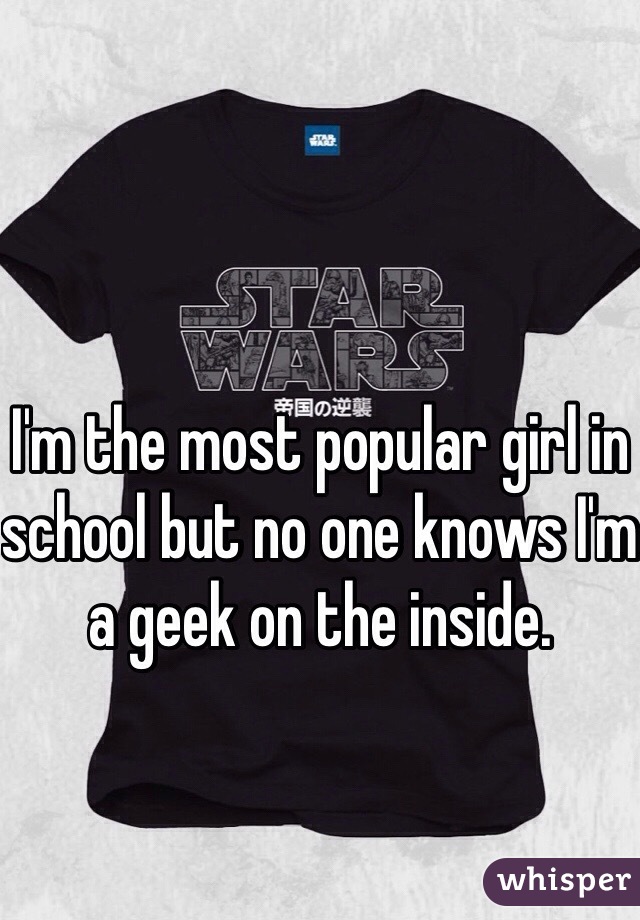I'm the most popular girl in school but no one knows I'm a geek on the inside. 