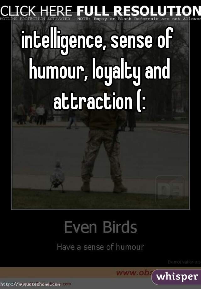 intelligence, sense of humour, loyalty and attraction (: