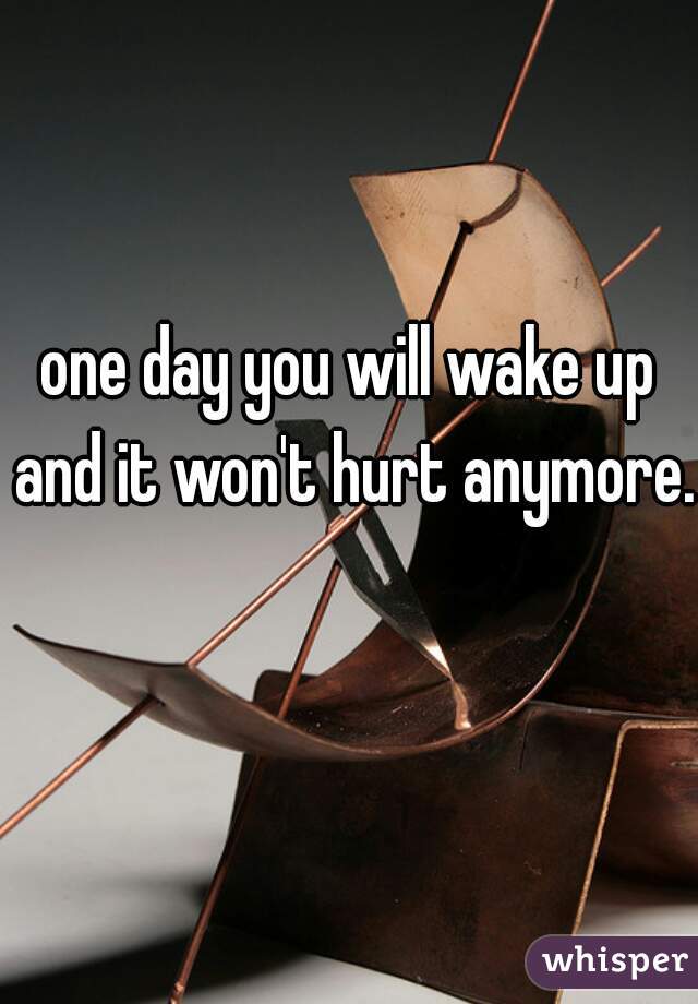 one day you will wake up and it won't hurt anymore.  