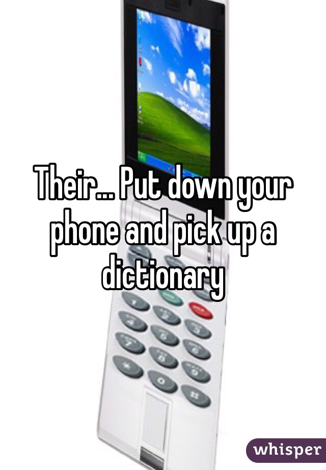 Their... Put down your phone and pick up a dictionary 