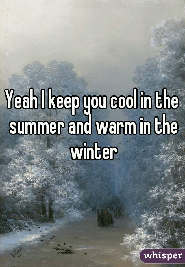 Yeah I keep you cool in the summer and warm in the winter