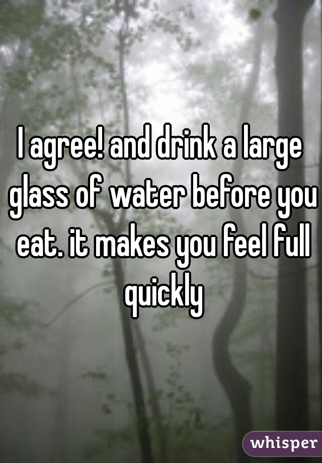 I agree! and drink a large glass of water before you eat. it makes you feel full quickly