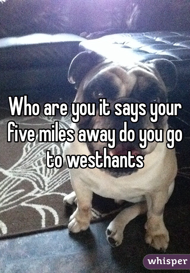 Who are you it says your five miles away do you go to westhants 