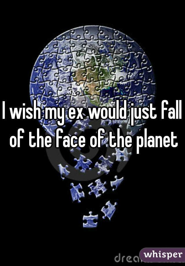 I wish my ex would just fall of the face of the planet