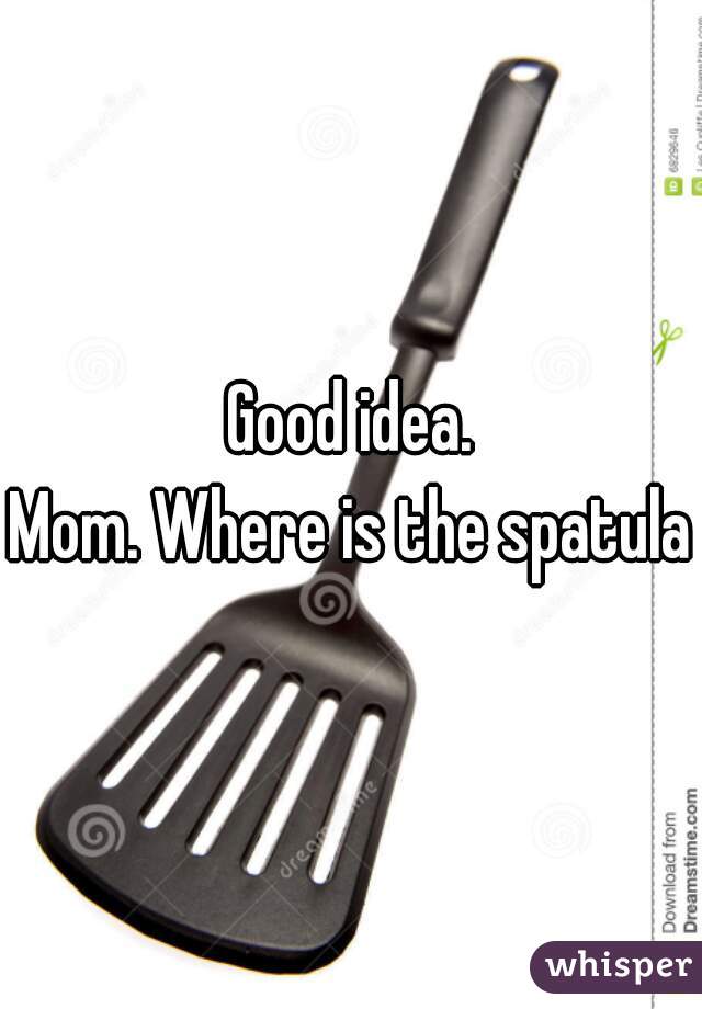Good idea.

Mom. Where is the spatula?