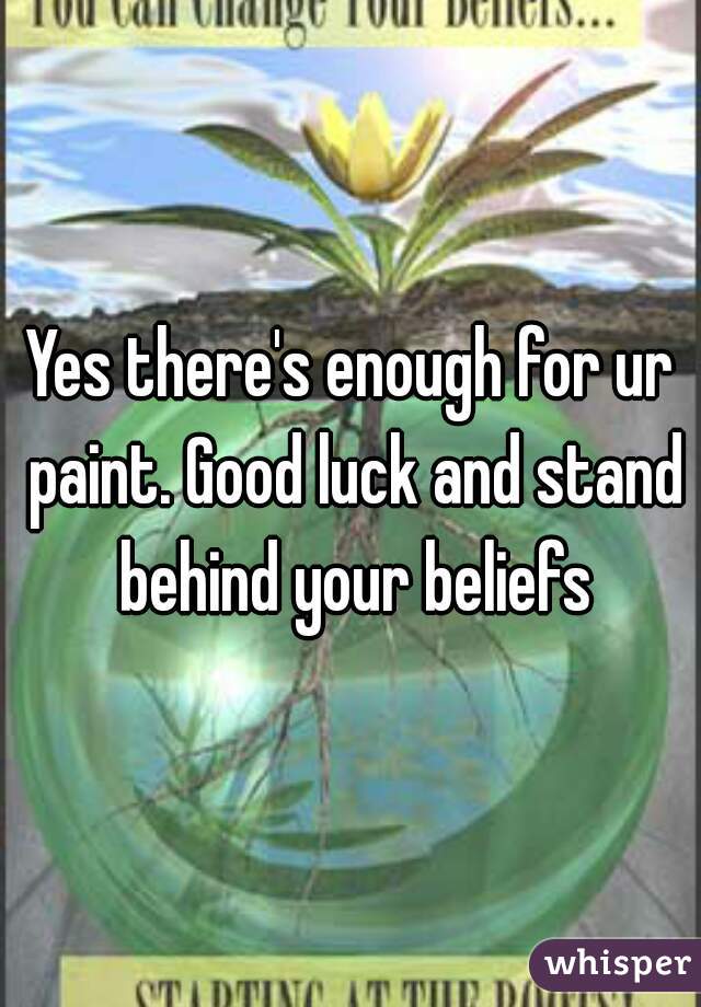 Yes there's enough for ur paint. Good luck and stand behind your beliefs