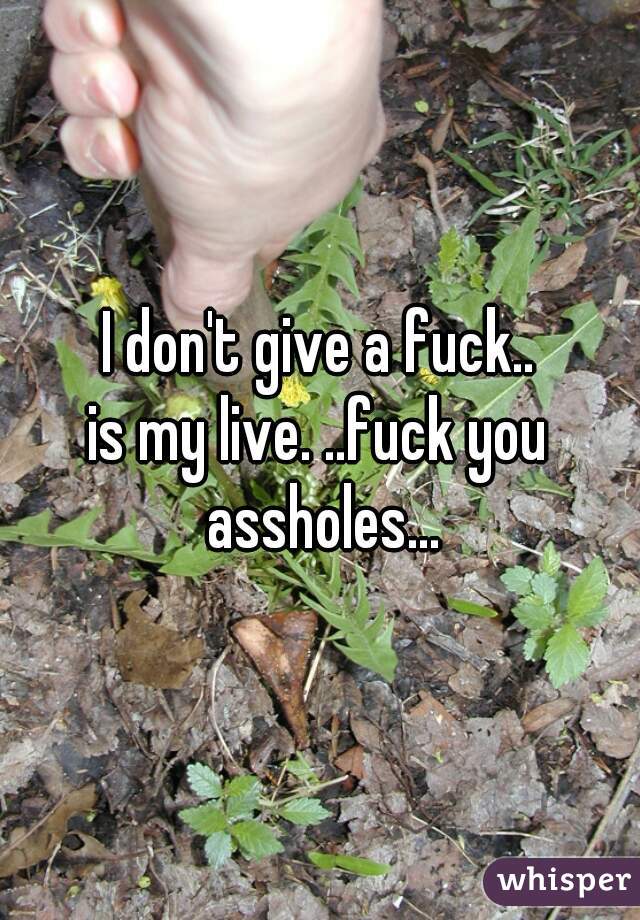 I don't give a fuck..
is my live. ..fuck you assholes...