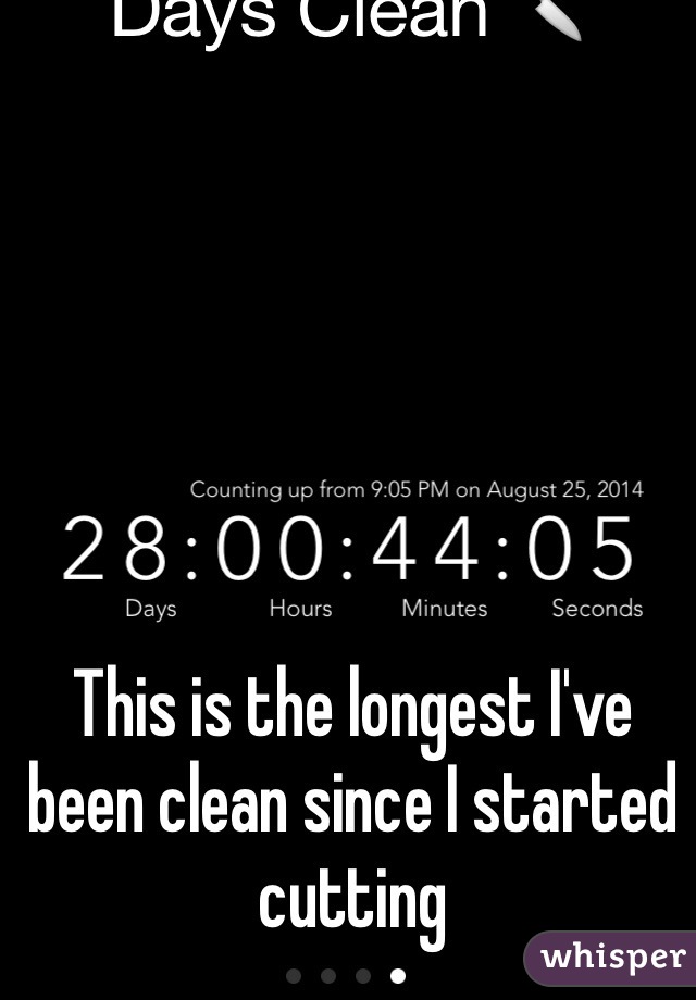 This is the longest I've been clean since I started cutting