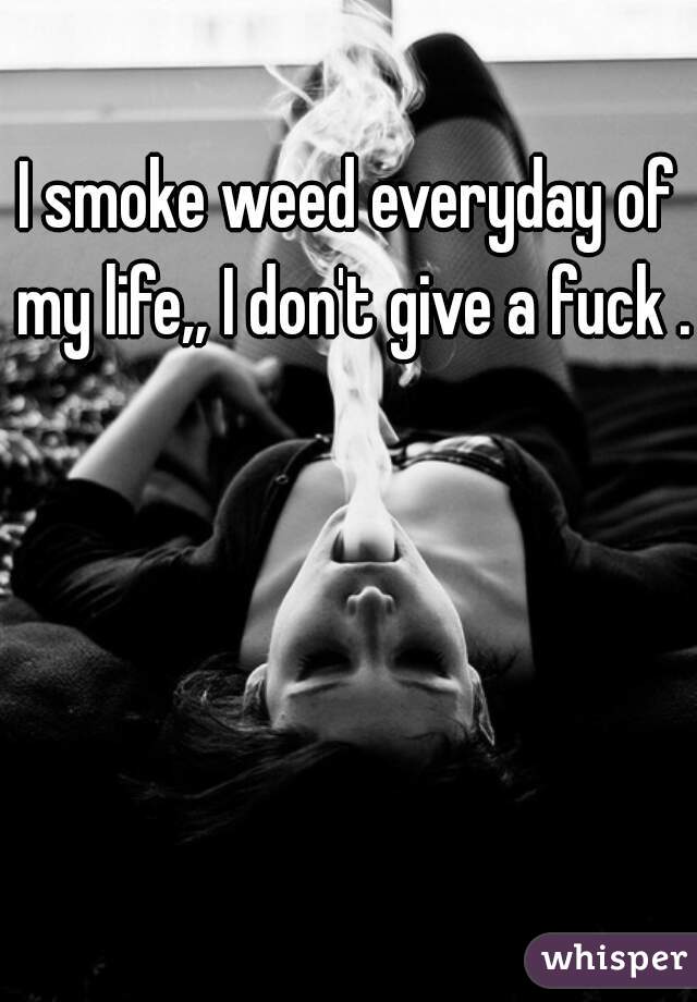 I smoke weed everyday of my life,, I don't give a fuck .