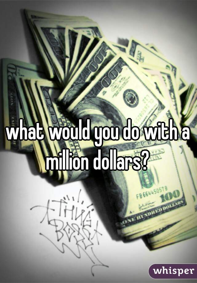 what would you do with a million dollars? 