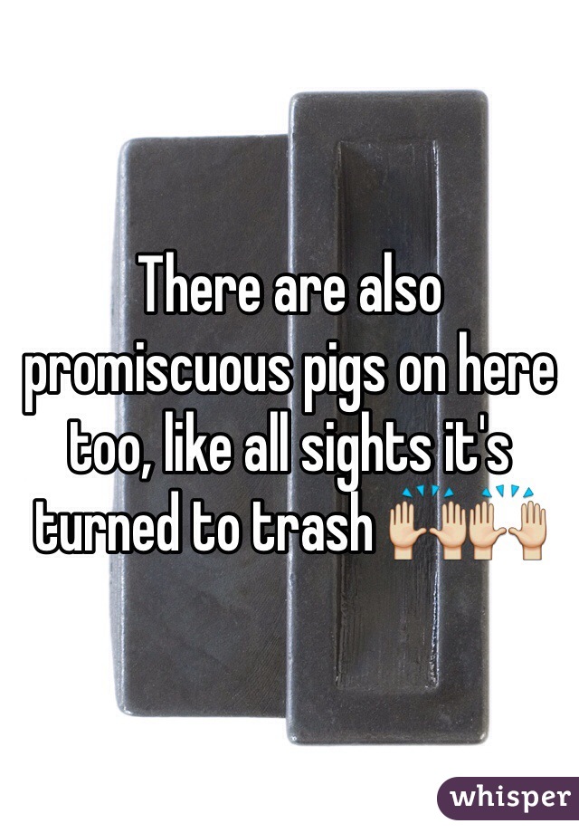 There are also promiscuous pigs on here too, like all sights it's turned to trash 🙌🙌 