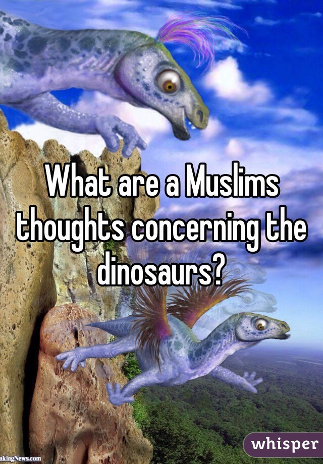 What are a Muslims thoughts concerning the dinosaurs? 