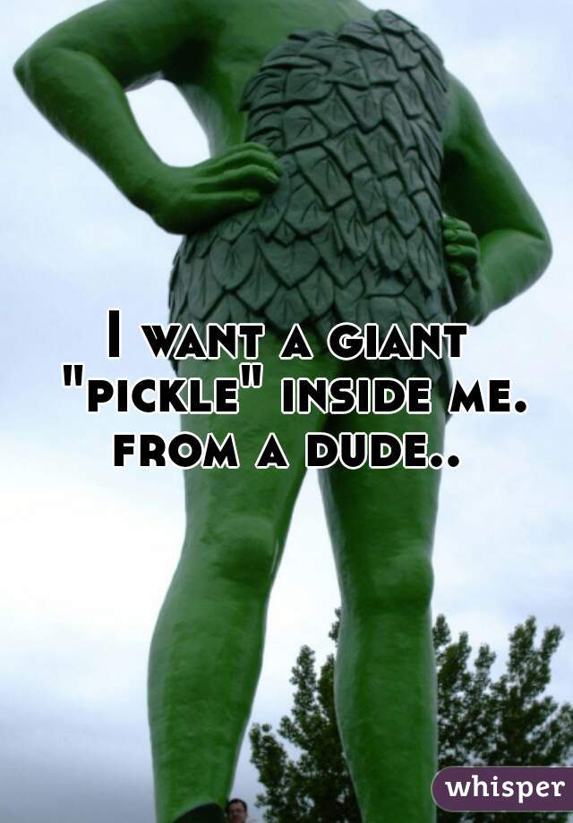 I want a giant "pickle" inside me. from a dude.. 