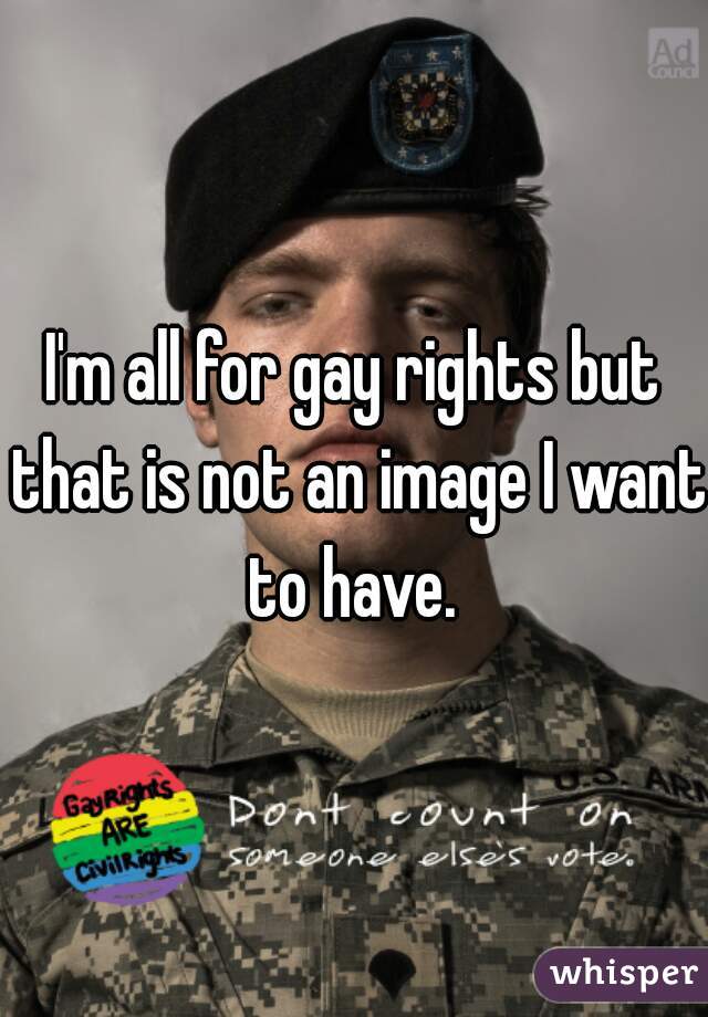 I'm all for gay rights but that is not an image I want to have. 