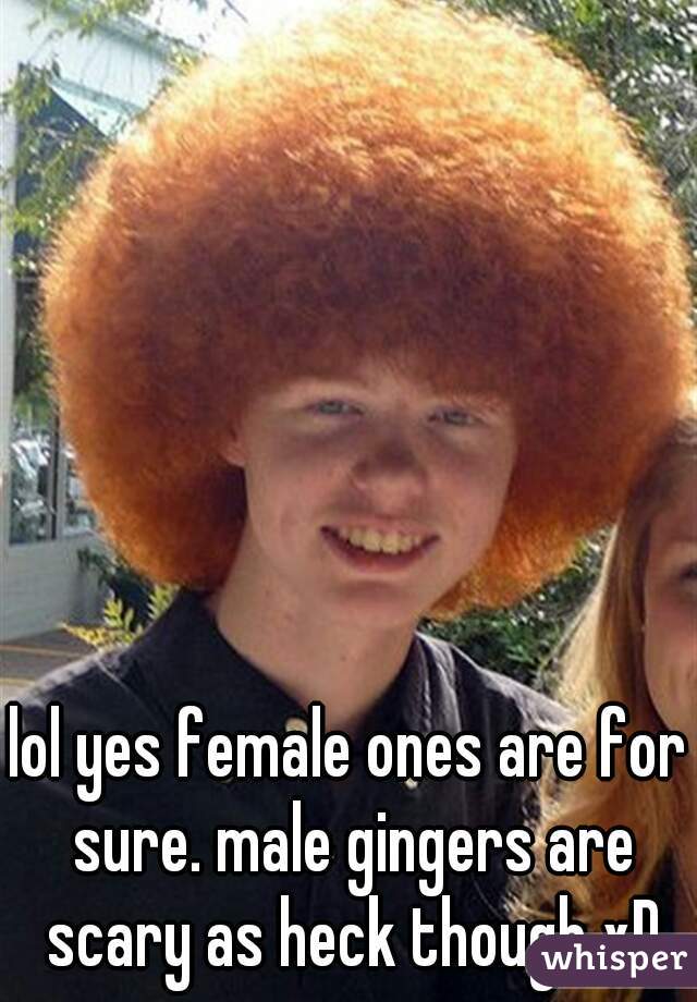 lol yes female ones are for sure. male gingers are scary as heck though xD