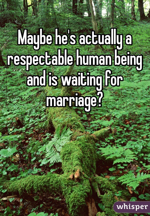 Maybe he's actually a respectable human being and is waiting for marriage? 
