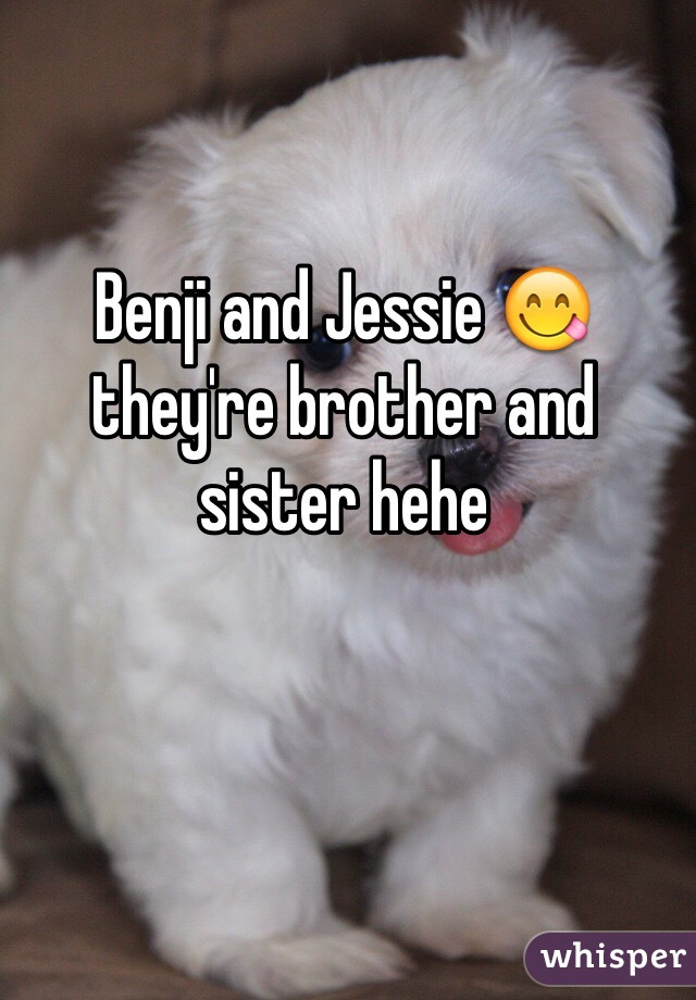 Benji and Jessie 😋 they're brother and sister hehe 