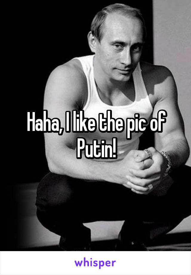 Haha, I like the pic of Putin!