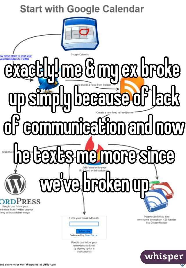 exactly! me & my ex broke up simply because of lack of communication and now he texts me more since we've broken up