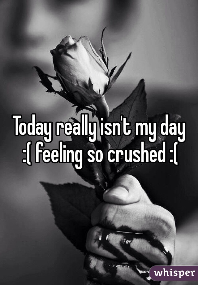 Today really isn't my day
 :( feeling so crushed :(