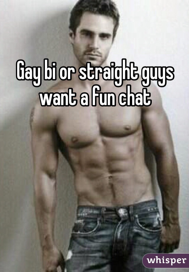 Gay bi or straight guys want a fun chat