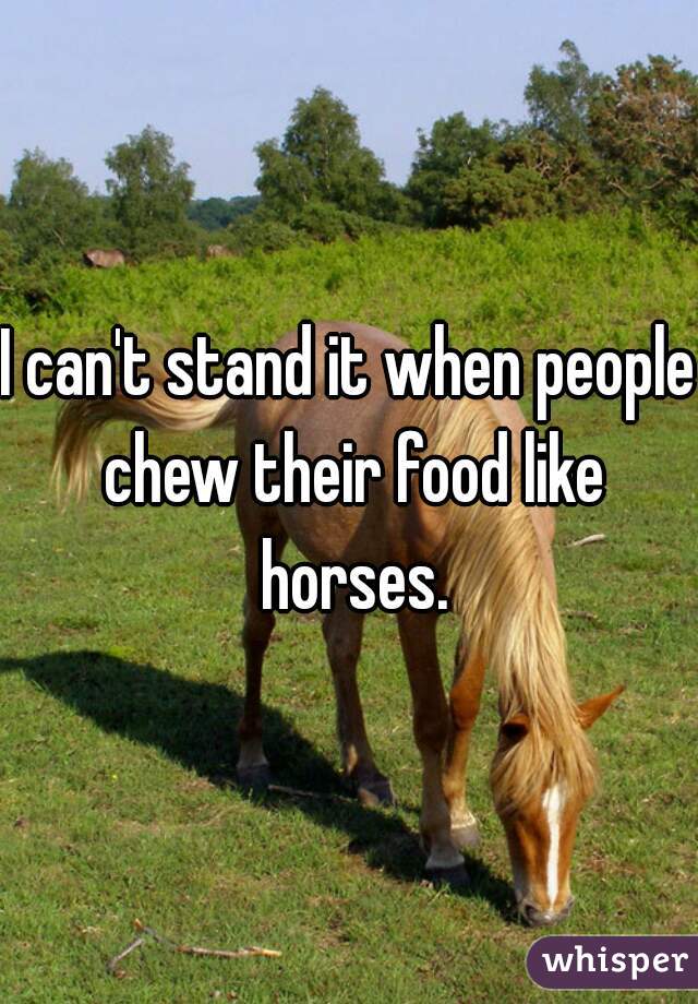 I can't stand it when people chew their food like horses.