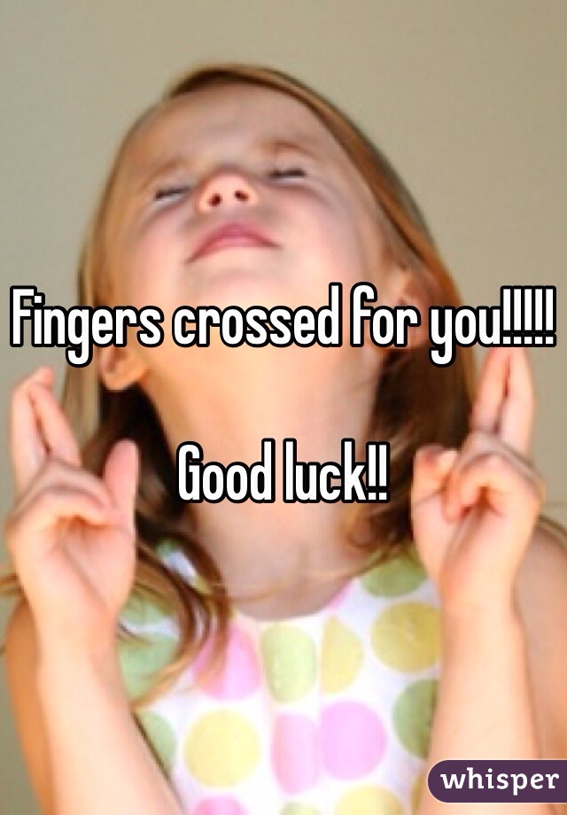 Fingers crossed for you!!!!!

Good luck!!