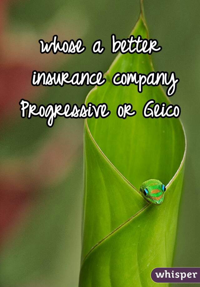 whose a better insurance company Progressive or Geico 