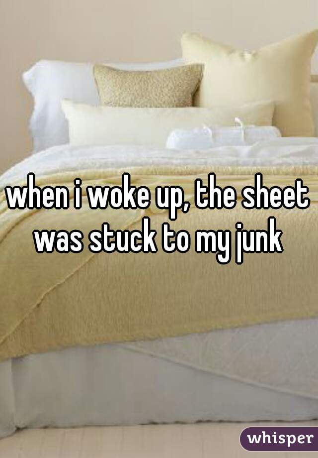 when i woke up, the sheet was stuck to my junk 