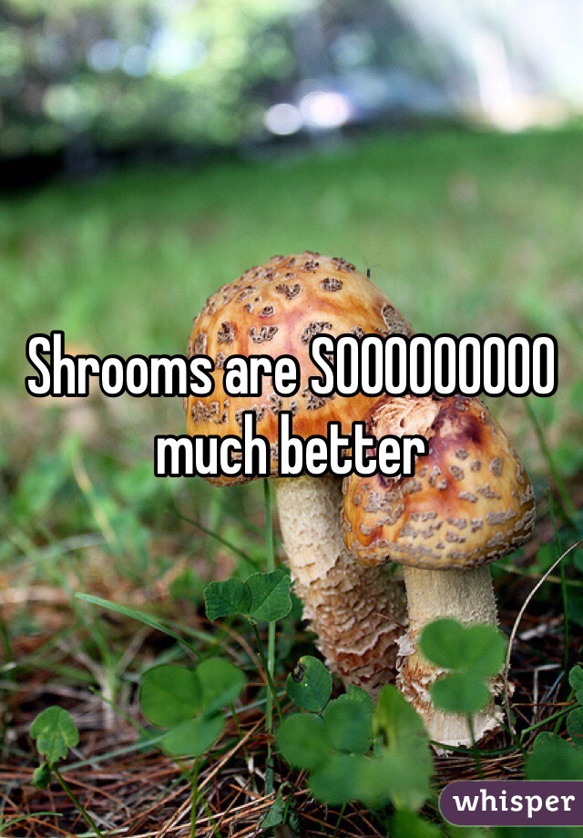 Shrooms are SOOOOOOOOO much better 
