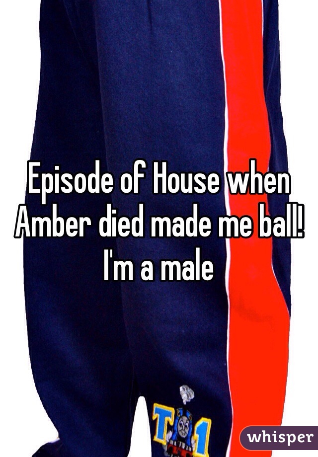 Episode of House when Amber died made me ball! 
I'm a male 