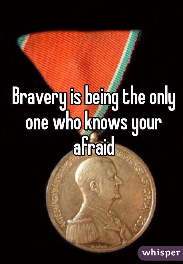 Bravery is being the only one who knows your afraid 