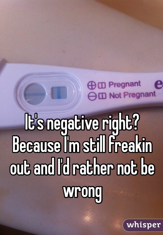 It's negative right? Because I'm still freakin out and I'd rather not be wrong 
