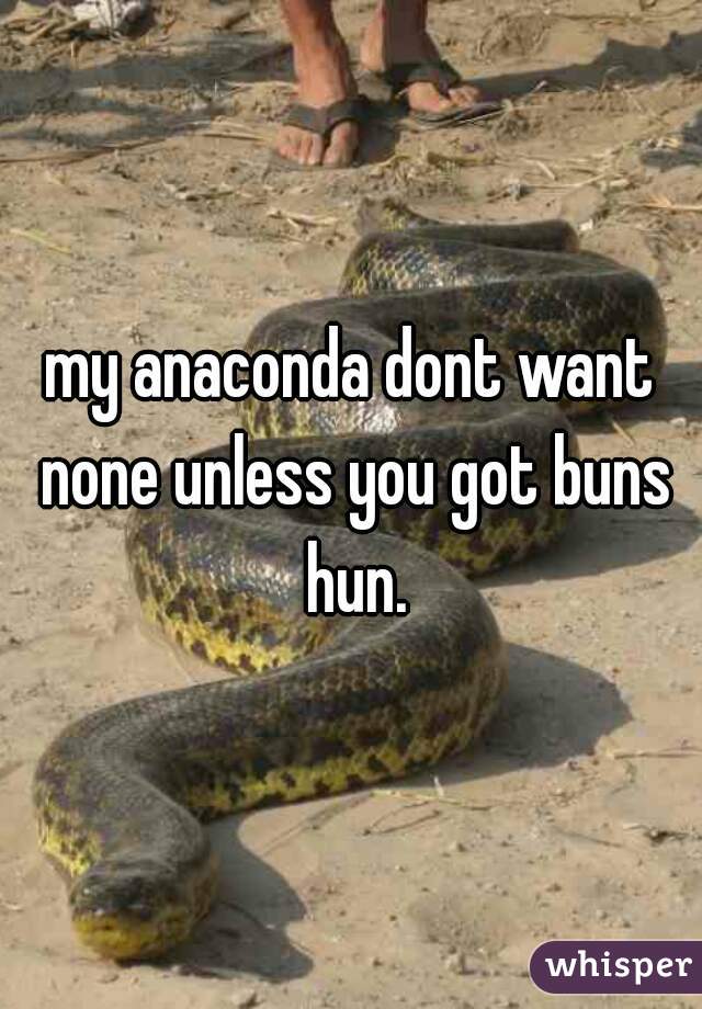 my anaconda dont want none unless you got buns hun.