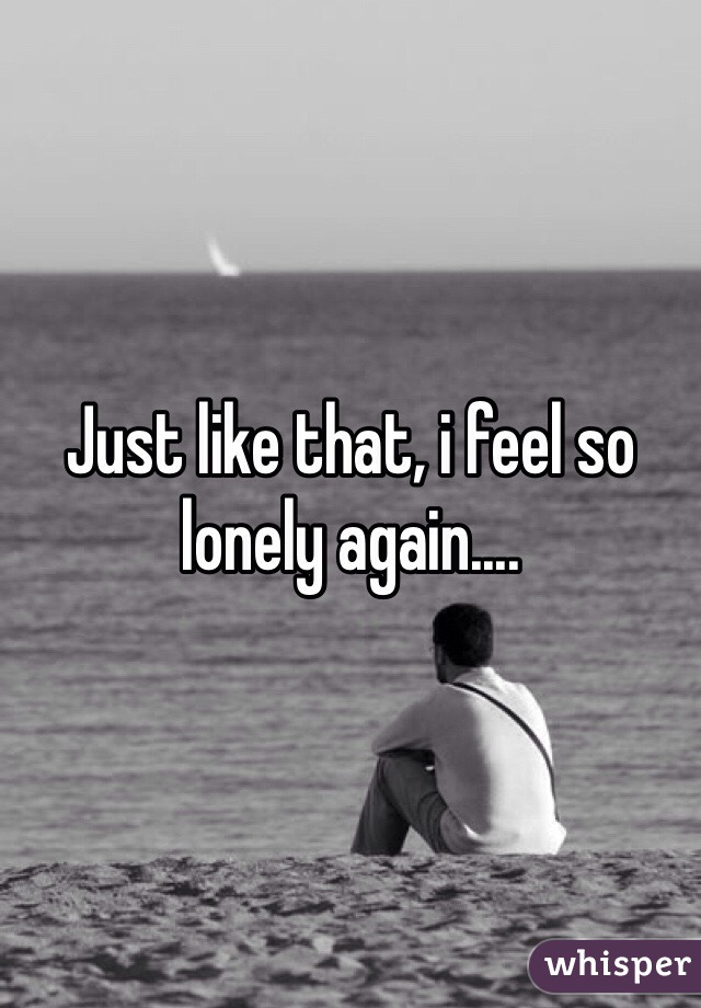 Just like that, i feel so lonely again....