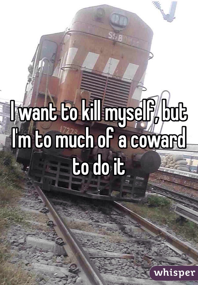 I want to kill myself, but I'm to much of a coward to do it