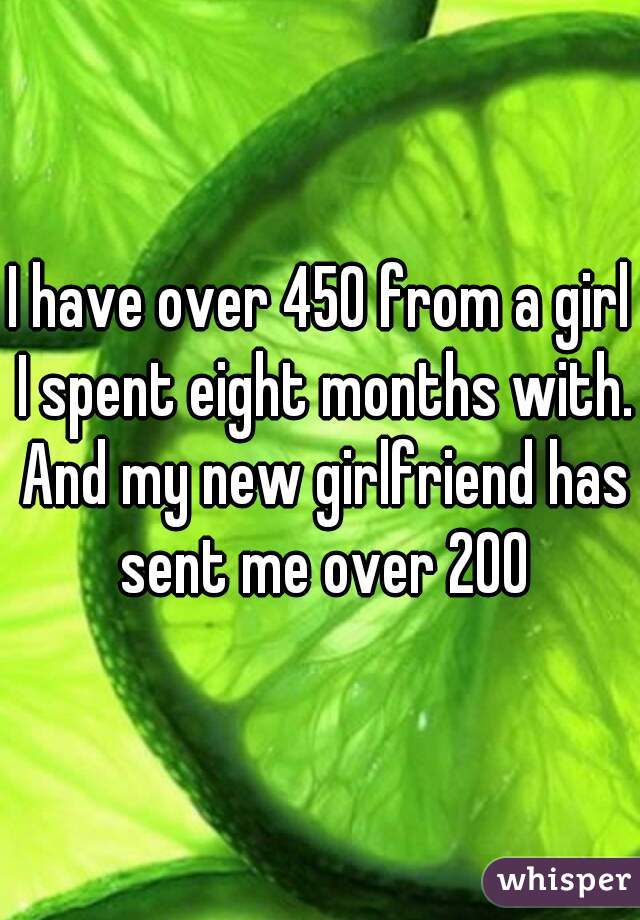 I have over 450 from a girl I spent eight months with. And my new girlfriend has sent me over 200