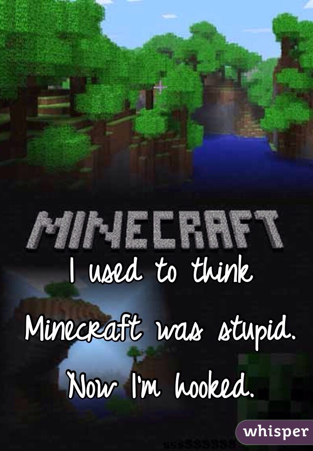 I used to think Minecraft was stupid. Now I'm hooked. 