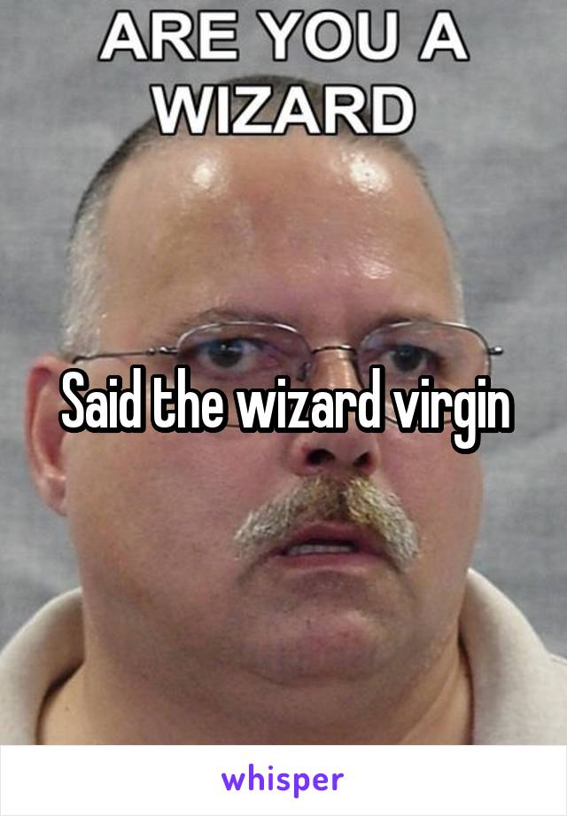 Said the wizard virgin