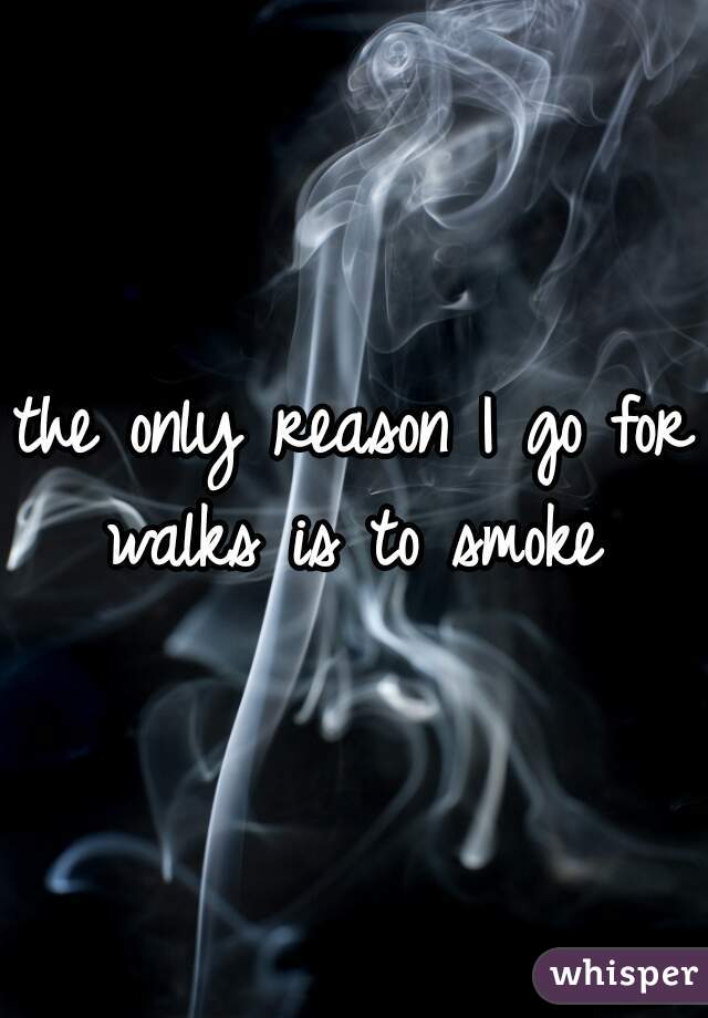 the only reason I go for walks is to smoke 