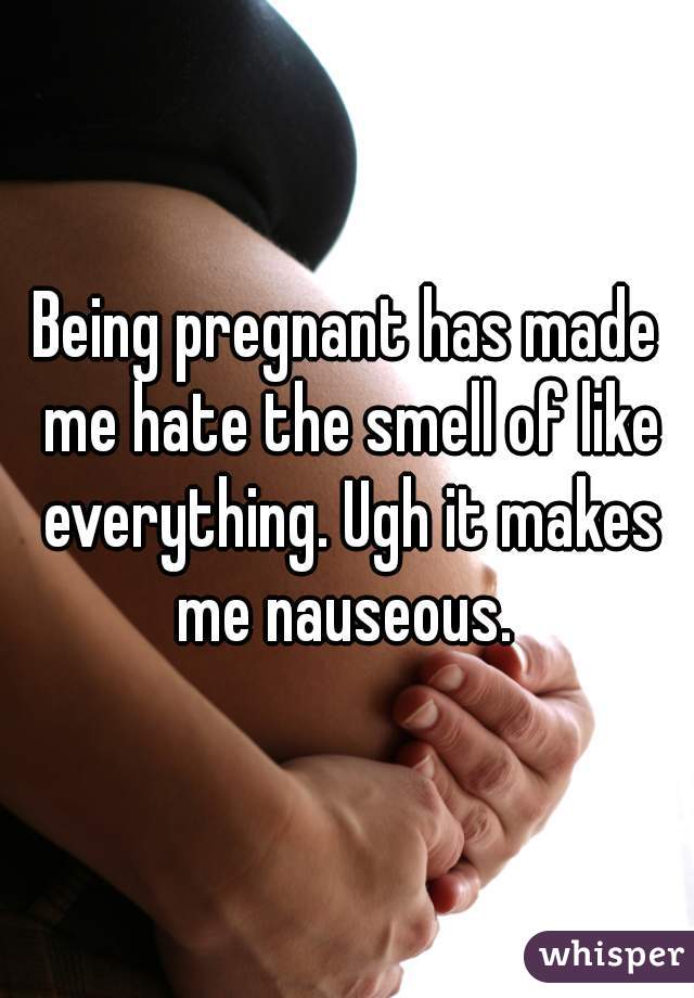 Being pregnant has made me hate the smell of like everything. Ugh it makes me nauseous. 